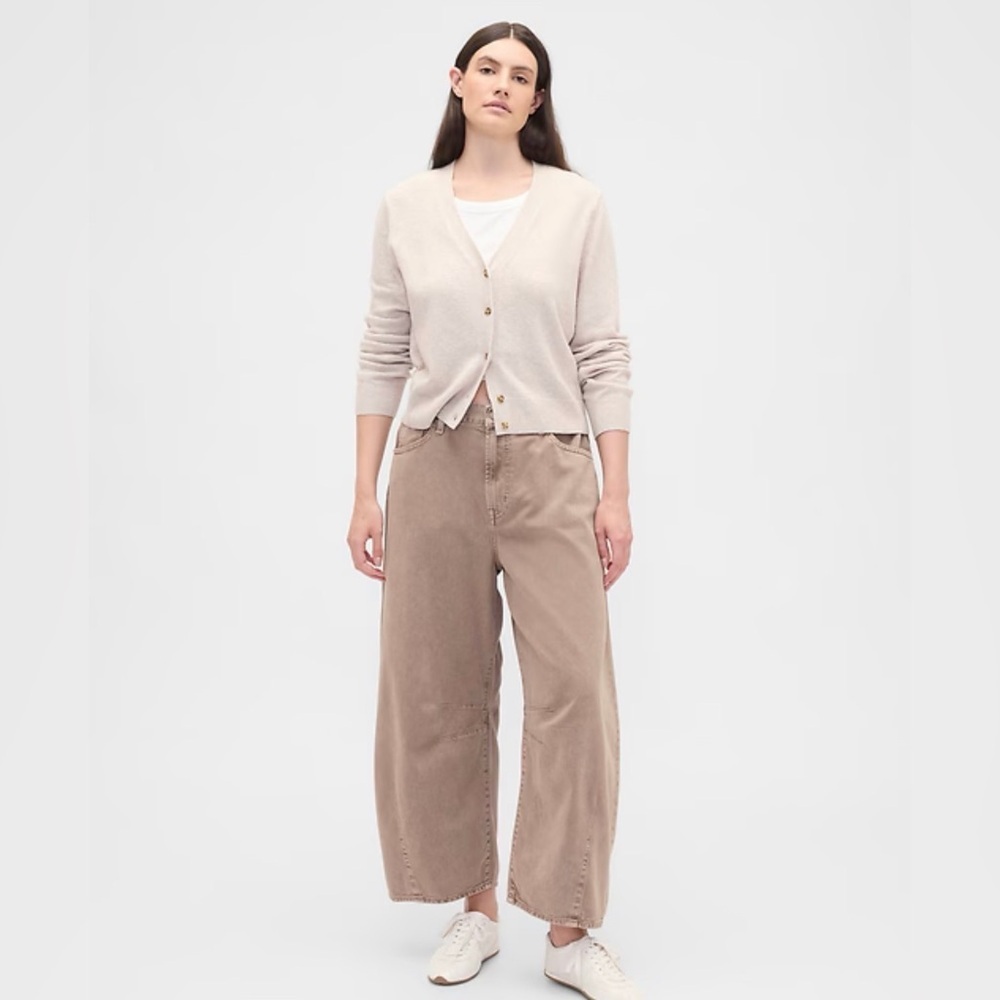 GAP Barrel Leg Jeans 30 Short Taupe - Picture 5 of 9
